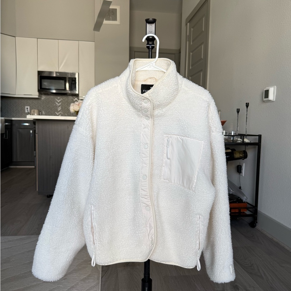 Fabletics Off-White Teddy Jacket - image 2